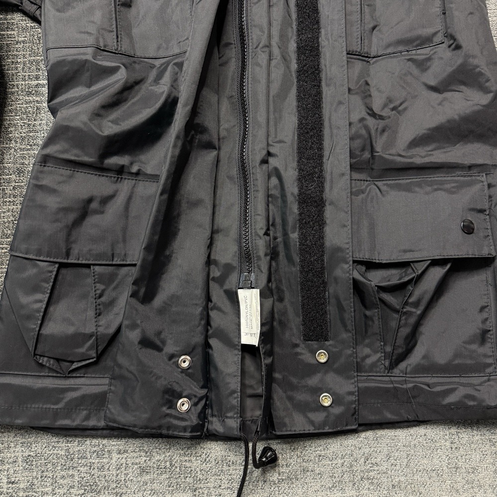 Harley Davidson Rain Jacket Womens Small Black Wind Resistant Hood Pockets Logo - Picture 6 of 13